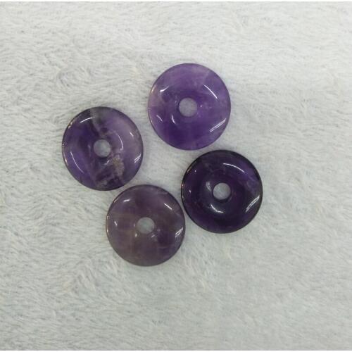 10pcs/lot 20mm Round Natural Purple Quartz Beads Loose Amethysts Ping Buckle Beads For Women Fashion Pendant Necklaces Jewelry