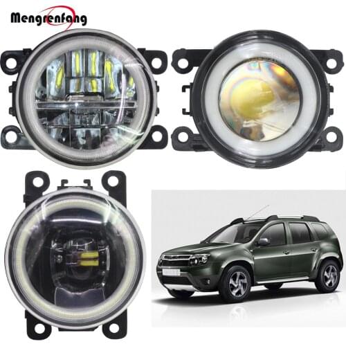 2 X Car H11 Fog Light LED Halo Ring Angel Eye DRL Daytime Running Light 12V For Dacia Duster Closed Off-Road Vehicle 2010-2015