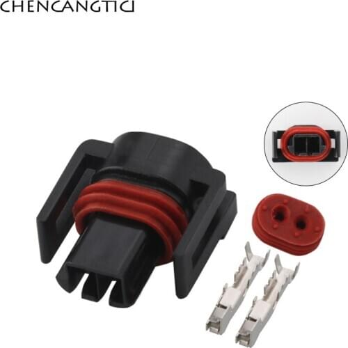 5 Sets 2 Pin Way Delphi Waterproof Nozzle Injector Connector Plug Intake Air Temperature Sensor 1.5MM Female Socket 12162215