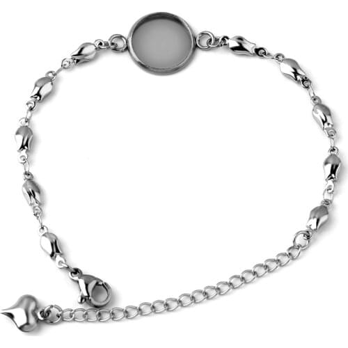 2pcs 2018 New Stainless Steel Connection Buckle Beads 12MM/14MM/16MM/18MM/20MM Bracelet Tray