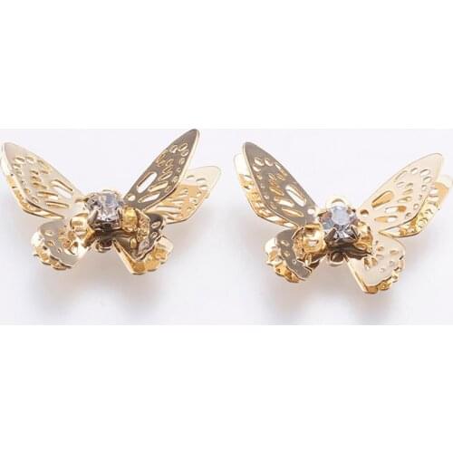 40pcs Electroplated Brass Butterfly Dragonfly Pendants for Jewelry DIY Making Findings 13x20x5mm 18x22x4mm