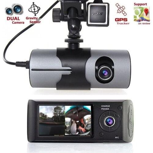Camera Car DVR R300 with GPS and 3D G-Sensor LCD X3000 Cam Video Camcorder Cycle Recording Digital Zoom Dash Cam Dual Lens dfdf
