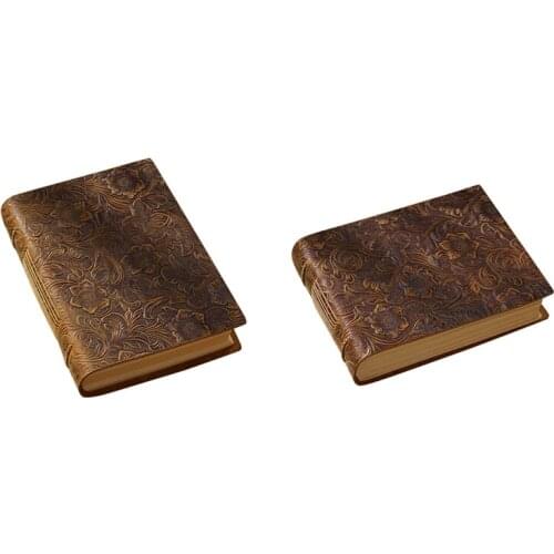 Handmade Notebook Pu Leather Cover Thick Sketchbook Retro Diary Student Gift Blank Kraft Paper Book 400 Pages