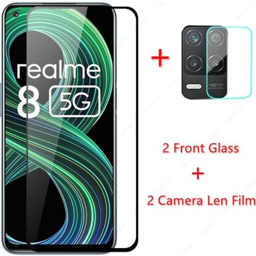 For Realme 8 5G Glass for Realme 8 5G Tempered Glass Screen Protector Camera Len Film for Realme 8 Pro 7 Narzo 30A GT 5G C25 C21