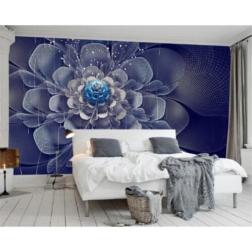 Beibehang European modern abstract simple 3D wallpaper flower curve living room bedroom TV background wallpaper papel de parede