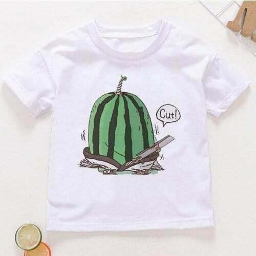 Kids t shirt for boys t shirts cute kawai girl Pumpkin children t-shirts Fruit Pineapple Watermelon kid tops for girls clothes