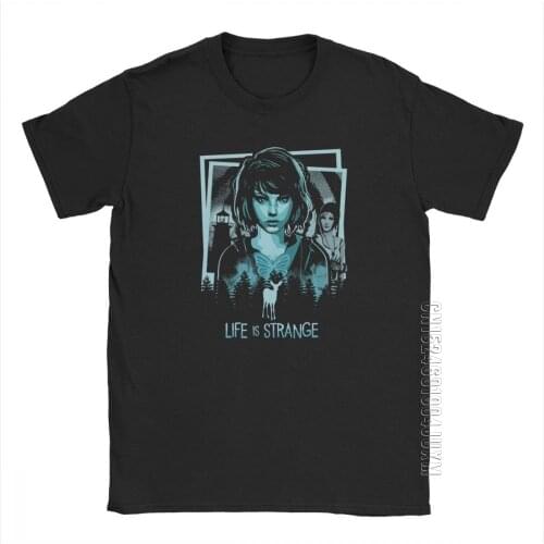 Life Is Strange Max Collage T Shirt Men Pure Cotton T-Shirt Butterfly Max Game Tee Shirt Short Sleeve Tops Birthday Present