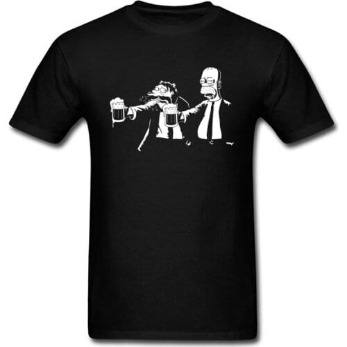 Funny Anime Mens Tshirts Pulp Fiction Beer Familty Party T Shirt Casual Sweatshirts Top Quality Autumn Young O-Neck Clothing
