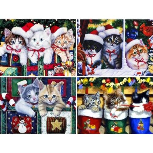 Full Drill Square Diamond Painting Cat Animals Sale 5D Embroidery Cross Stitch Home Decoration Gift
