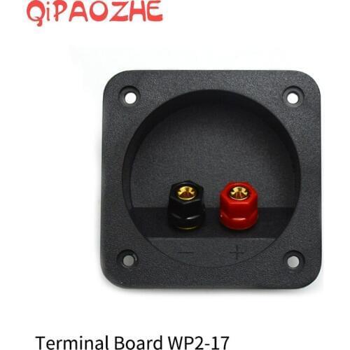 Square Speaker Junction Box Recessed Speaker Terminal Board With 2 Copper Screw Binding Ports