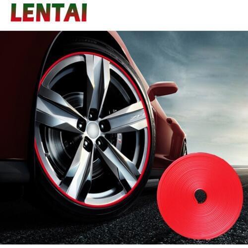 LENTAI 1Set Car Wheels Rims Protector 8M Wheels Stickers For VW Polo Jetta Toyota Corolla Mercedes Benz W203 W204 Saab Renault