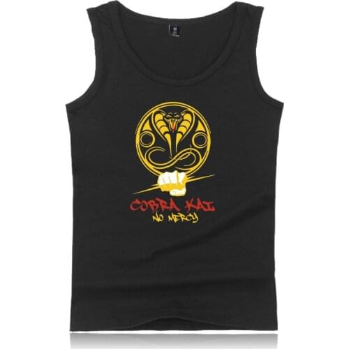 Classic Cobra Kai Karate Kid cotton Boys tank tops oversize summer vest Cool fitness tank top men bodybuilding sleeveless shirt