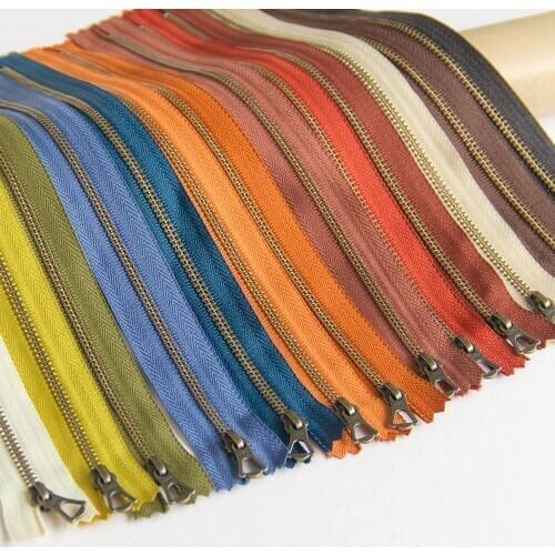 1pcs 3# Metal Bronze YKK Zipper Close-end Non Lock DIY Bag Purse zipppers Patchwork Accessories Flower shape