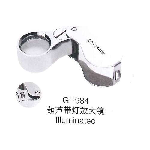 Mini Jewelry Magnifer 20X21mm with LED Identifying Tool