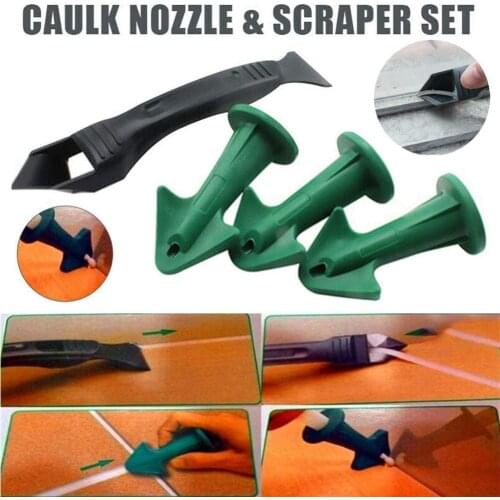 Caulk Nozzle Scraper Set Reusable Sealant Angle Scraper Silicone Grout Caulk Tools DropShipping