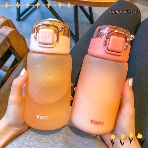 New Sports Cup Couple Water Cup Plastic Portable Drink Bottle Tarvel Outdoor Rope Water Bottle Juice Milk Cup Kitchen Water Cup