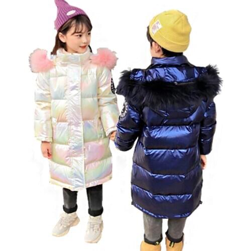 New Childrens 2020 Fashion Winter Jacket Boys Girls Warm Hooded Coat 90% Duck Down Colorful Jacket For Children Kids Parkas coat