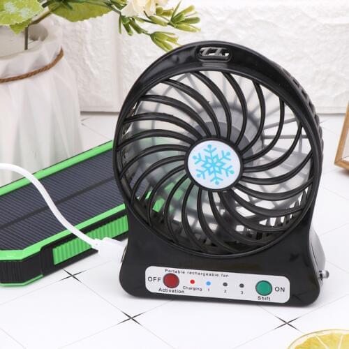 2021 New Portable 5W Outdoor LED Light Fan Air Cooler Desk USB Fan Without 18650 Battery