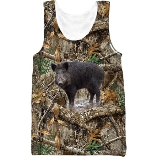 New Fashion Hunting Vest Mens 3d Print Boar Sleeveless Men Women Custom Tank Top V9