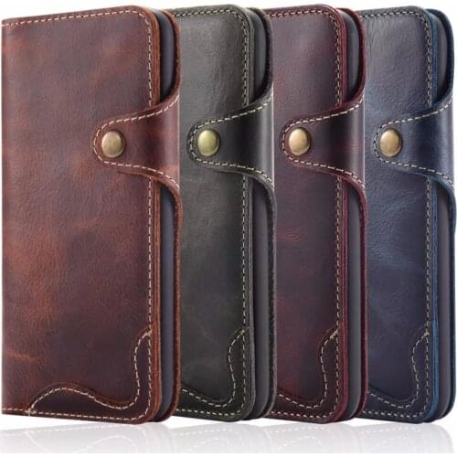 Nueva funda con tapa magnetica de cuero genuino de lujo para iPhone X 10 funda con tapa estilo cartera Retro para funda Original