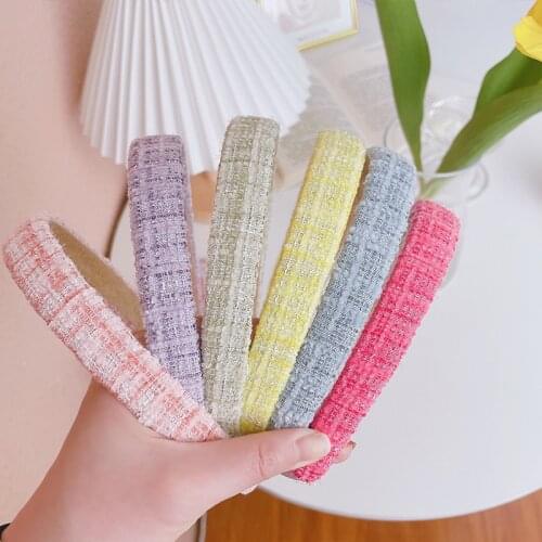 Hot 1PC Fashion Hairband Women Satin Covered Resin Headband Ladies Hair Band Girl Hair Hoop DIY Hairbands Satin Hair Accessories