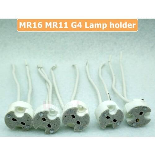 MR16 MR11 GU5.3 G4 Lamp Holder Bulb Base with Wire Ceramic Halogen Socket Pottery Connector 12V - 250V Led Light