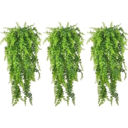 Reptile Plants Hanging Plastic Terrarium Plant with Suction Cup for Bearded Dragon Lizard Gecko Snake Tank Habitat Decor