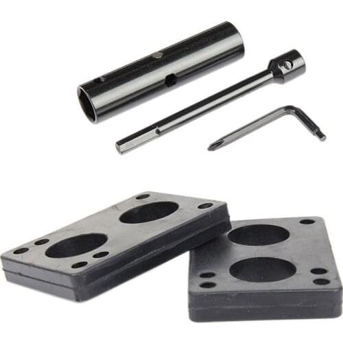 Skateboard Riser Pads 12mm Skateboard Rubber Gasket Longboard Risers with Skateboard Tool Set