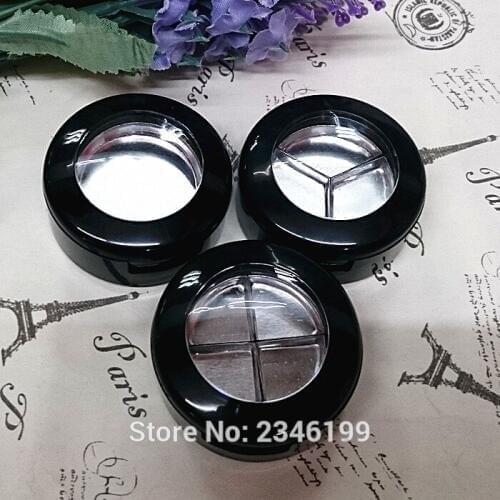 50pcs/lot Empty Eye Shadow Jar with Aluminum Pan, Cream Jar with Skylight Puff Powder Tins, Round Brush/Lip Gloss Container