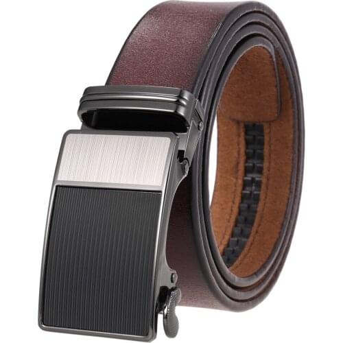 New Mens Leather Belt Automatic Buckle Cowhide Vintage Belt Men Belt LY136-22433-3 Belts for Men Luxury Designer Brand