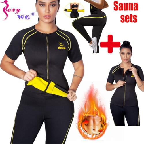 SEXYWG Sauna Shirt Waist Trainer Body Shaper Slimming Pants Shapewear Neoprene Sauna Vest Weight Loss Sport Top Blouse Wholesale