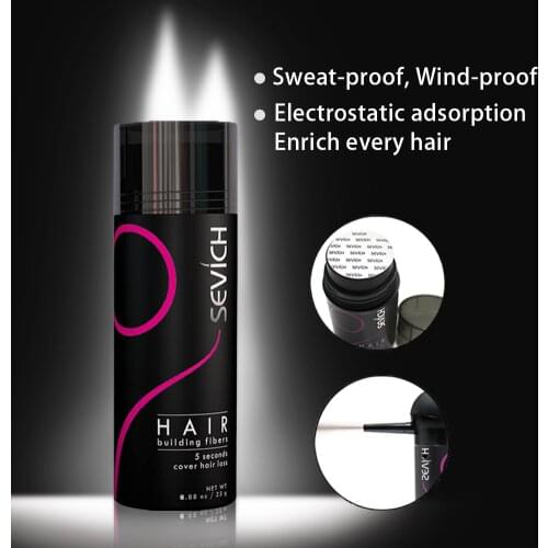 Sevich 25g Hair Fiber Spray Hair Protein Fiber Plant Wig Powder Used to Hide the Scalp Optimize the Hairline Thick Hair Spray