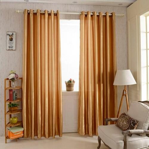 12 Color Window Curtains For Living Room Bedroom Rod Pocket Grommet Blackout Underlay Satin Modern Translucent Top Panel Curtain