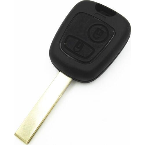 Replacement 2 Buttons Car Key Shell Blank with Groove on side of Blade for Peugeot 407 307 207 Key Shell Remote Case Fob