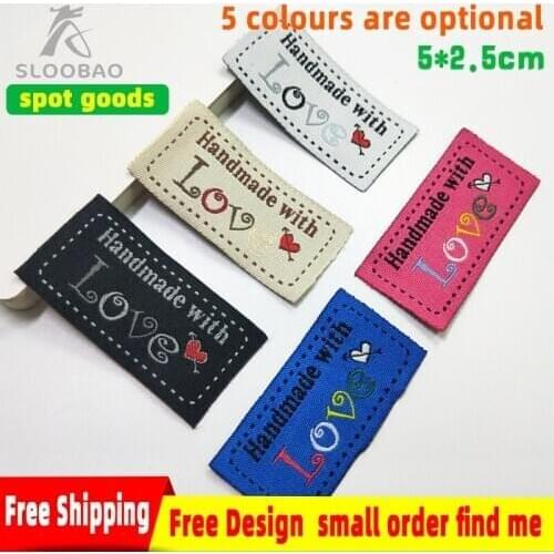 Mix Handmade tags Woven Printed Labels Clothes Garment label DIY tags Craft Sewing Accessories 5x2cm