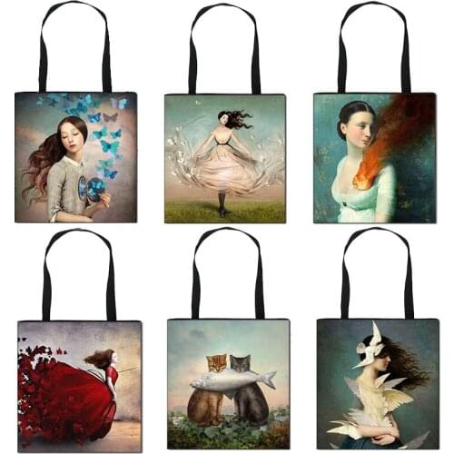 Shakespeare Oil Painting Girls Shopping Bag Leisure Totes Bag Women Large Capacity Handbag Ladies Storage Bags