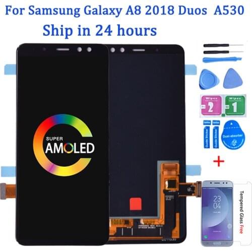 Super Amoled For SAMSUNG GALAXY A8 2018 Duos A530 A530F lcd A530F/DS LCD Display Touch Screen Digitizer Assembly
