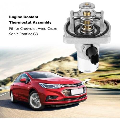 Engine Coolant Thermostat with Housing Assembly 96984104 for Chevrolet Aveo Cruze Sonic Pontiac