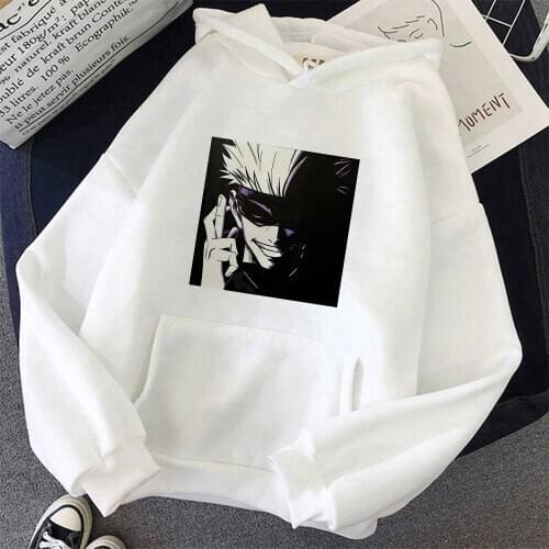 SUNOWE Jujutsu Kaisen Gojo Printed Hoodie Japanese Style Graphic Womens Hoodies Kawaii Cartoon Harajuku Hoody 2021 Hooded Tops