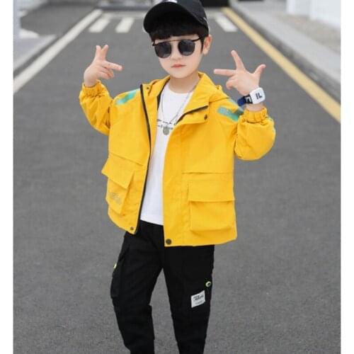 2021 Cool Spring Autumn Coat Outerwear Top Children Clothes Kids Costume Teenage Formal Home Outdoor Boy Clothing High Quality