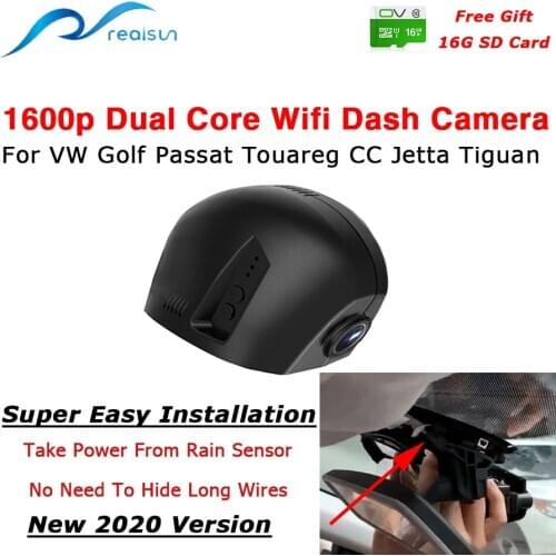 Realsun 1600P Car DVR Dual Core Novatek 96675 Wifi Dash Camera Recorder For VW Volkswagen Golf Passat Touareg CC Jetta Tiguan