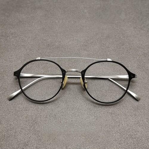 Vintage Men Pure Titanium Glasses Frame Women Luxury Brand Prescription Myopia Optical Eyeglasses Frame 2021 Male Pilot Eyewear