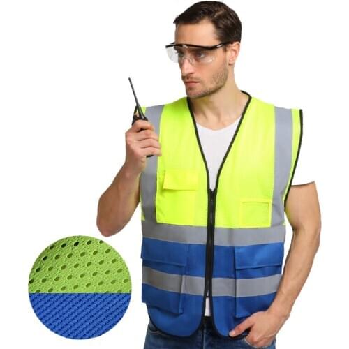 High Visibility Two Tone Mesh Reflective Vest Fluorescent Riding Safety Vest Racing Sleeveless Jacket