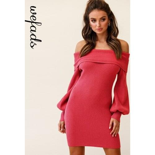 Модные вязаные платья Wefads China At AliExpress