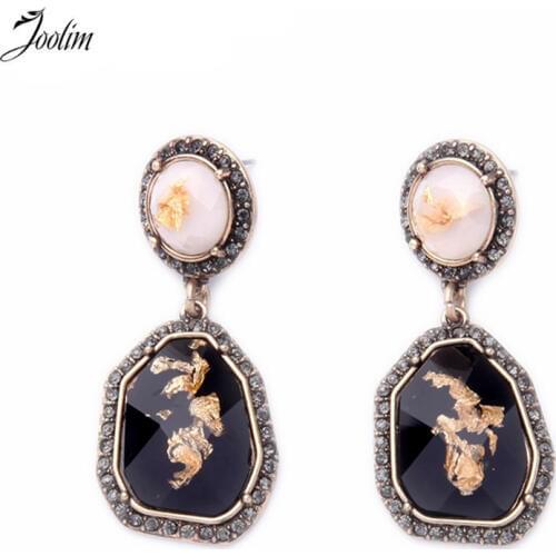 JOOLIM Jewelry Wholesale/ Black Geometric Stud Earring Statement Earring Jewelry Factory Charm Earring Good Quality
