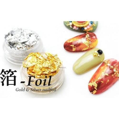 1 box Gold Silver Nail Foil for nail art decorations design of nail stickers DIY nails accessories tools