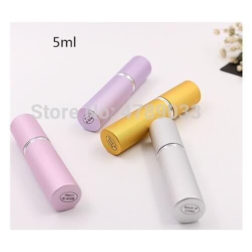10/30/50pcs 5ml Aluminum Refillable Perfume Atomizer Bottle Perfume bottle For Spray Scent Pump Case Empty Cosmetic Containers