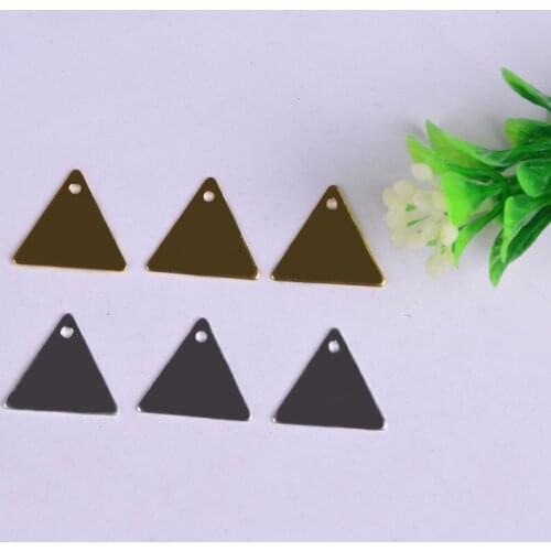 18.5*7.5*0.6MM 50pcs Copper Material Silver color simple triangle blank stamp charms for necklace Pendant for DIY Jewelry making