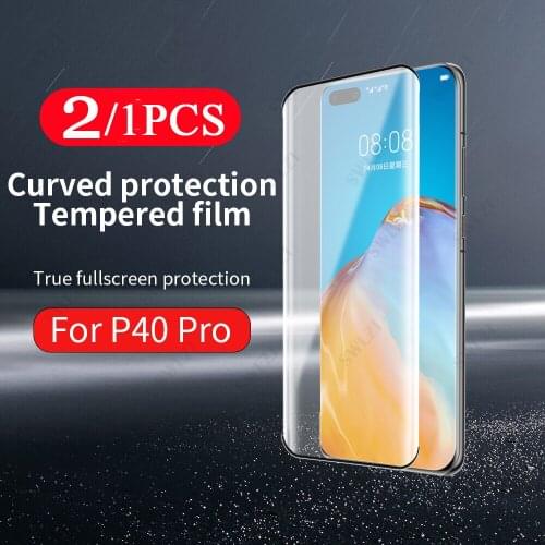 2/1Pcs 9D Glass for Huawei P20 P30 P40 Lite E Tempered Glass P40 Pro Plus Phone Screen Protector Protective Film Smartphone