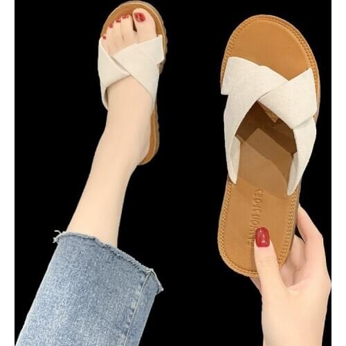 2021 Ladies Slippers Beach Summer Shoes Ladies Flat Slippers Outdoor Ladies Shoes Casual Sandals B1278